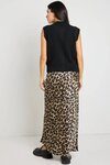 Record Leopard Satin Bias Maxi Skirt