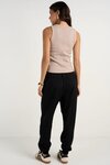 New Warrior Black Relaxed Drapey Drawstring Cuff Pant