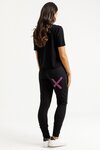 Apartment Pants (Black w Orchid Damask X)