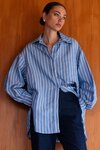 Two Makes One Shirt (Blue with White Stripe)