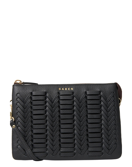 Tilly Big Sis Crossbody Bag (Black Chevron)