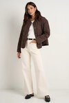 Apex Chocolate Collarless Puffer Jacket