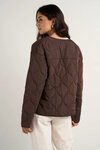 Apex Chocolate Collarless Puffer Jacket