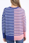 Louise Spliced Knit (Deep Blue/Pink Blush)