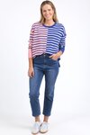 Louise Spliced Knit (Deep Blue/Pink Blush)