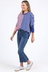 Louise Spliced Knit (Deep Blue/Pink Blush)