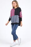 Effie Mixed Knit (Navy/Steel Blue/Pink Geranium)