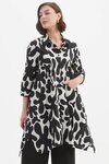 Handkerchief Hem Print Shirt 