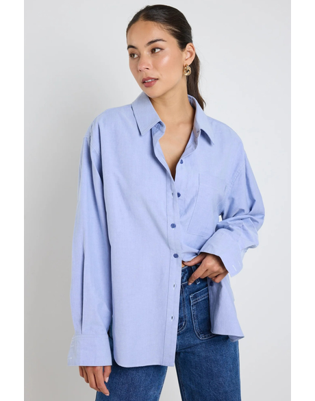 Signature Blue Oxford Oversized Shirt