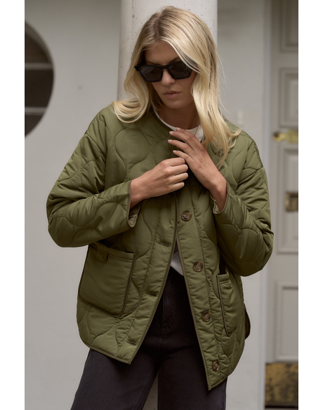 Peak Khaki Oversized Padded Shell Jacket
